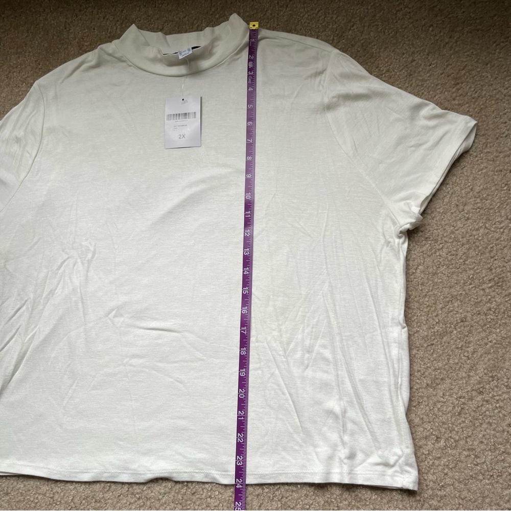Forever 21 Plus Mock Neck Knit Crop Top — Ivory 2XL - Picture 7 of 7